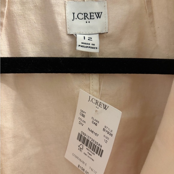 J. Crew Blazer Linen-Cotton Blend Size 12 NWT - Picture 4 of 10